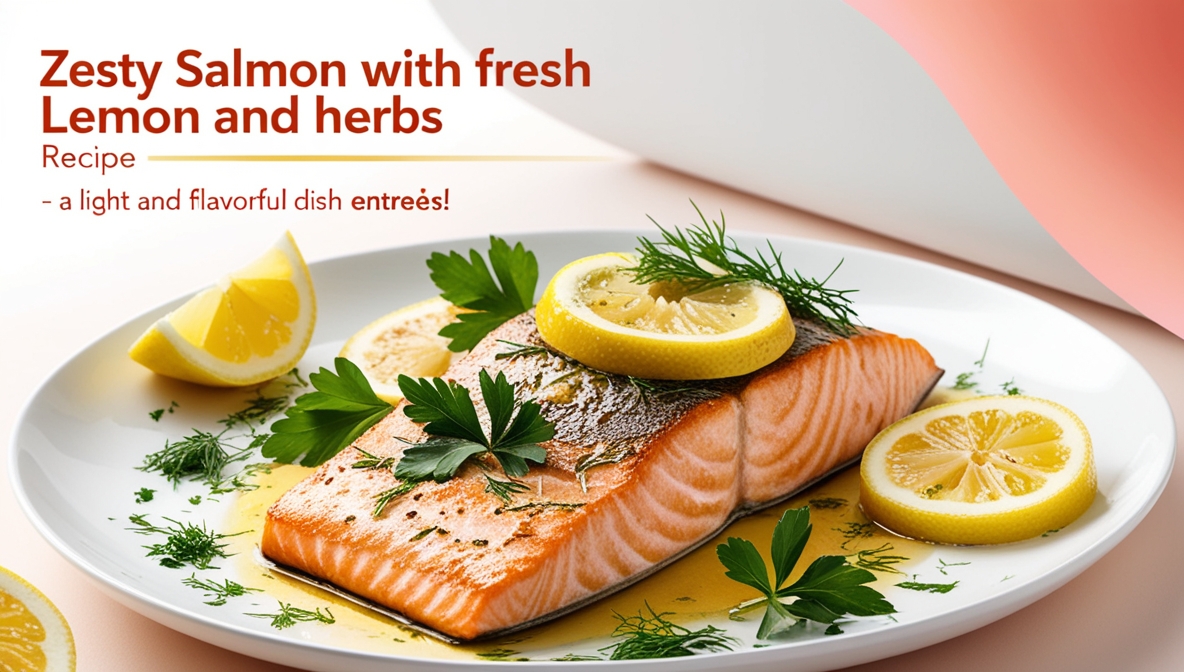 Read more about the article Zesty Salmon with Fresh Lemon and Herbs – Recipe – A Light and Flavorful Dish entrees !